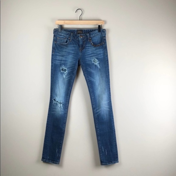 Rerock for Express Distressed Skinny Jeans (2) - Picture 1 of 8